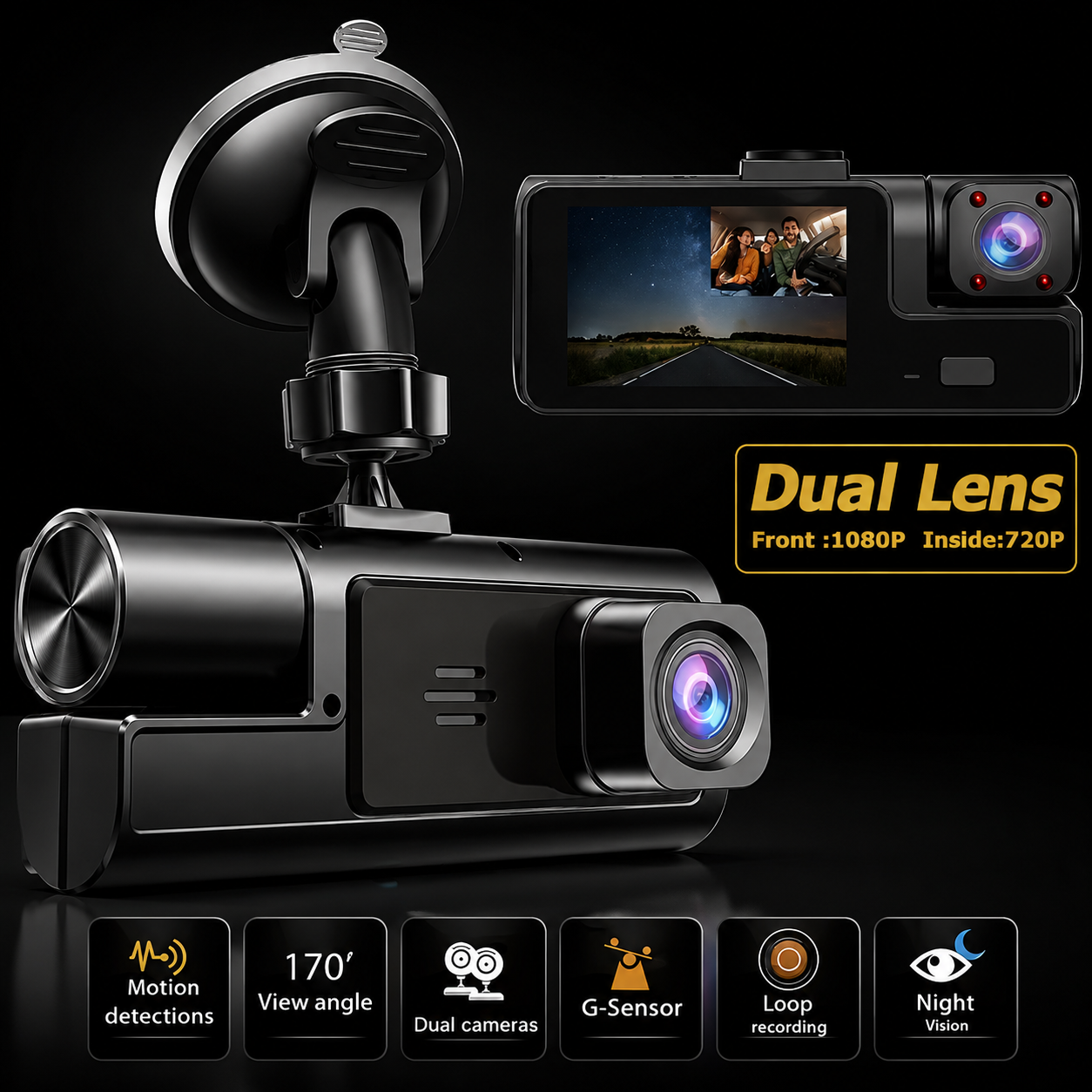 Dual Lens Dash Cam
